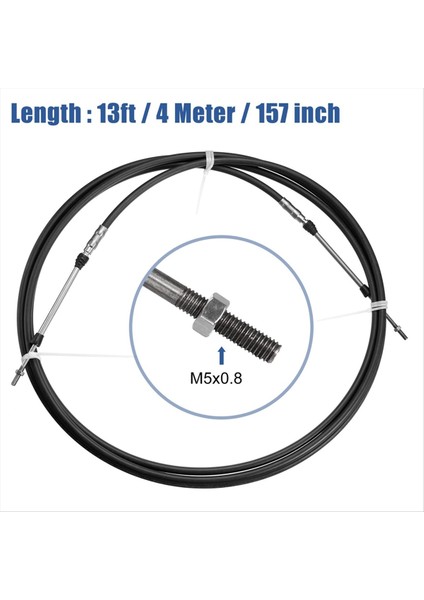 2pcs 13FT 4 Metre 157 Inç Deniz Tipi 3300 / 33C Gaz Kelebeği Vardiyası Yamaha Dıştan Takma Motor Için Uzaktan Kumanda Kablosu (Yurt Dışından) fırsatları