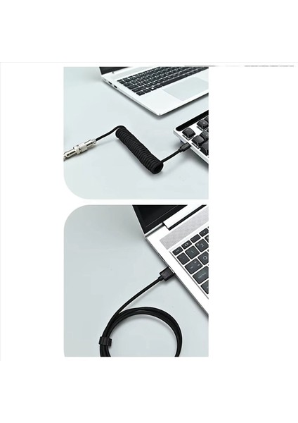 2x USB Klavye Kablosu Siyah Sarmal Klavye USB Tipi C Kablo Dıy Havacılık Fiş Kablosu Konektörü Oyun USB Klavye Kablosu (Yurt Dışından) indirimleri