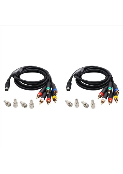 2 Adet 1 8 M Rgb/rgbs Kablo Mını Dın-9pin Konektörü Video Konsolları Sega Mega Drive 2 Md2 Oyun Konsolu ile Bnc Adaptörü (Yurt Dışından)