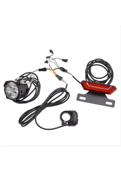 Bisiklet Far ve Kuyruk Işığı Seti Ebike Turn Sinyalleri Ön ve Arka Işık Elektrikli Bisiklet Işık Korsası Switch 24-48V (Yurt Dışından)