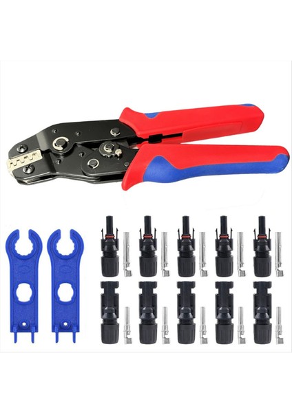 Güneş Sıkıştırma Aracı Seti Fotovoltaik Güneş Konektörü Kiti 1000V 30A Pans/mc Kablosu Için Panel Solor Connester 2.5/4/6mm2 (Yurt Dışından)