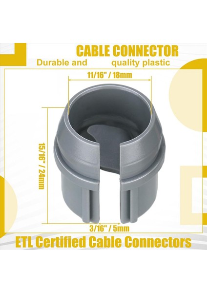 200 Adet Metalik Olmayan Kablo Konnektörleri Tel Sabitleme Tokası Kablolama Için Yapış Tarzı Kurulum 14/2-10/3 Awg (1/2 Inç) (Yurt Dışından) fiyatları