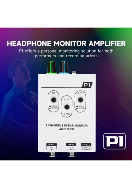 P1 Mikser Çift Kanallı Stereo Kulak Içi Kişisel Izleme Kulaklık Amplifikatörü Iem (Yurt Dışından) indirimleri