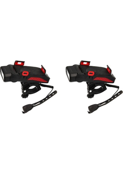 2x Çok Fonksiyonlu Bisiklet Aydınlatma Lambası Korna Farlar Dağ Bisikleti USB Şarj Işıkları Sürüş Donanımları (Yurt Dışından)