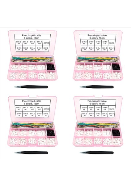 4x Sh1 0 Konnektörler ve Önceden Kıvrımlı Kablolar Sh1 0mm Fpv Drone Uçuş Kontrolörü Için 15 cm Tel (Yurt Dışından)