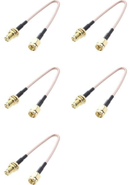 5x Sma Dişi Sma Erkek F/m Anten Bağlantı Kablosu Adaptörü Siyah + Altın (Yurt Dışından)