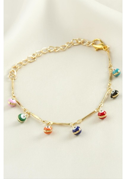 Top Nazar Boncuk Mineli Bileklik