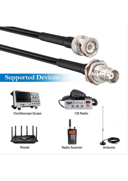 Bnc Kablo - 2 Adet 50 Ohm RG58 Bnc Erkek - Kadın Koaksiyel Kablo Bölme 3ft Uzatma Kablosu Cb Radyo/vhf Amatör Radyo (Yurt Dışından) indirimleri