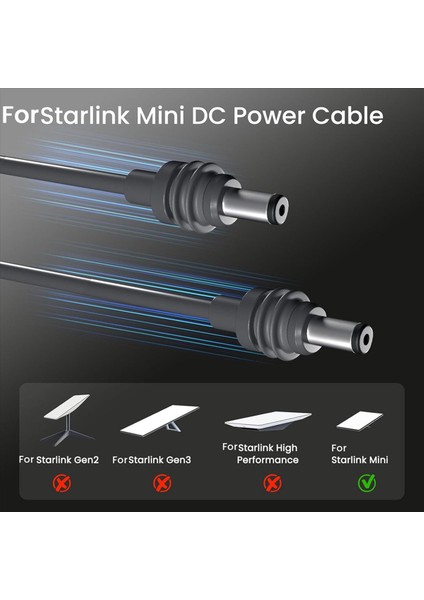 2x Starlink Mini Dc&#39 Den Dc&#39 Ye Uzatma Kablosu Su Geçirmez Kablo Starlink Spacex Mini Dc Güç Kablosu 15 Metre/49 2ft (Yurt Dışından) modelleri