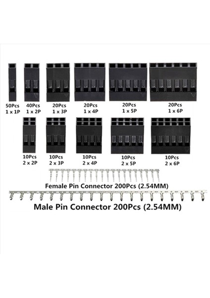 1860 Adet Dupont Konektörü 2 54MM Dupont Kablo Jumper Tel Pin Başlık Konut Kiti Erkek Sıkma Pimleri + Dişi Pin Konnektörü (Yurt Dışından) fırsatları