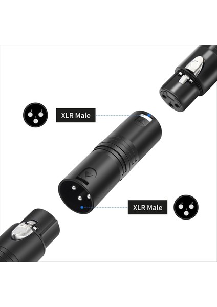 2 Paket Xlr Erkek - Erkek Adaptör 3pin Xlr Konektörü Mikser Mikrofon Güç Amplifikatörü Için (Yurt Dışından) fırsatları