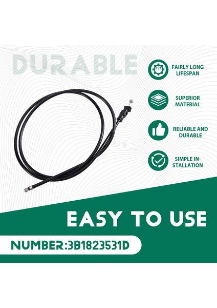 3B1823531D Araba Motor Kaputu Açma Kablosu Hood Mandalı Serbest Bırakma Kablosu Vw Passat B5 2000-2005 Skoda Superb 2002-2008 (Yurt Dışından) fırsatları