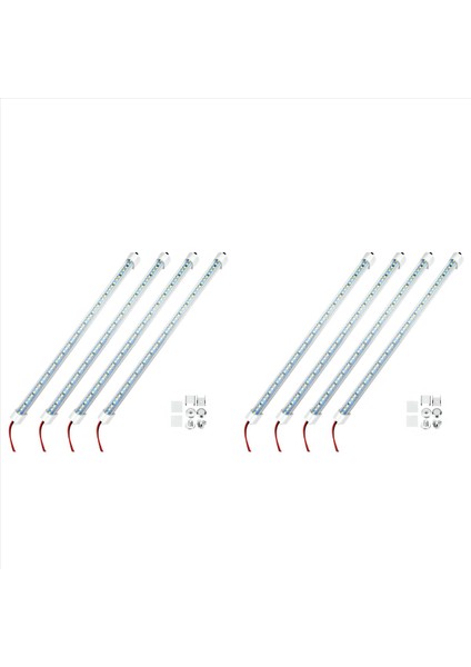 8x 12V Iç LED Işık Çubuğu 48 LED Şerit Işıklar Anahtarlı ve Mıknatıslı 6500K Beyaz Işık Abd Fişli Araba Van Rv Için (Yurt Dışından)