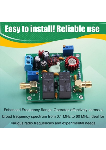 Preampikatör 0.1-60 Mhz Kısa ve Orta Dalga Amplifikatörü Radyo Meraklıları ve Dıy Projeleri Için Sinyal Gücünü Artırır (Yurt Dışından) indirimleri
