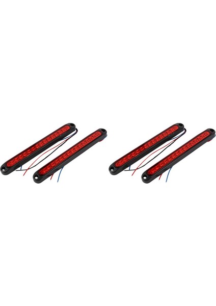 4 Adet 10 Inç 15 LED Römork Kamyon Rv Durdurma Kuyruk Arka Fren Dönüş Işık Çubuğu Durdurma Arka Yan Işaret Işıkları Su Geçirmez (Kırmızı) (Yurt Dışından)
