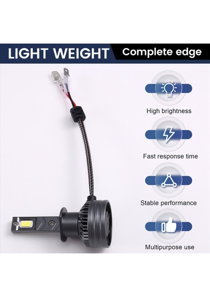 32W 12VCAR H1 3590 LED Far 6000K Işık Gücü Parlak Entegre Yüksek Kiriş ve Düşük Işın (Yurt Dışından) fırsatları