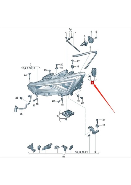 Beyaz Drl Tahtaları 5FJ941475 5FJ941476 Koltuk Için Leon Formentor Cupra Tarraco LED Farlışı 2020-2025 Işık Onarımı (Yurt Dışından) fiyatları