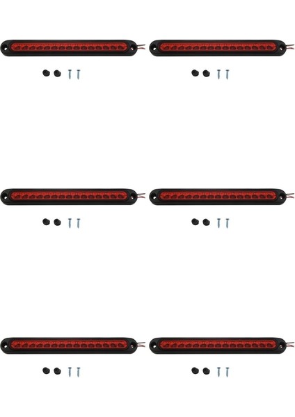 6 Adet 10 Inç Mühürlü Kamyon ve Rv Römork Işık Çubuğu 15 LED Üçüncü Fren Lambaları Şerit Kırmızı (Yurt Dışından)