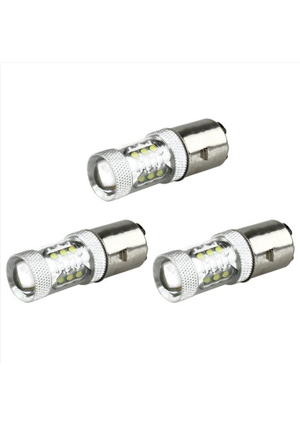 3x 80W BA20D H6 Beyaz 16 LED Motosiklet Motosiklet/moped/atv Far Ampulü (Yurt Dışından)