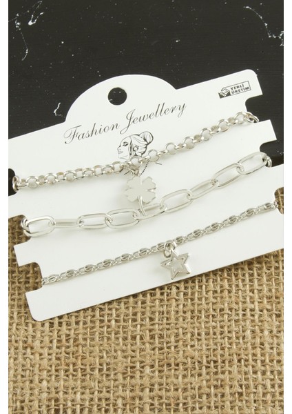 3 Adet Yonca Trend Zincir Bileklik