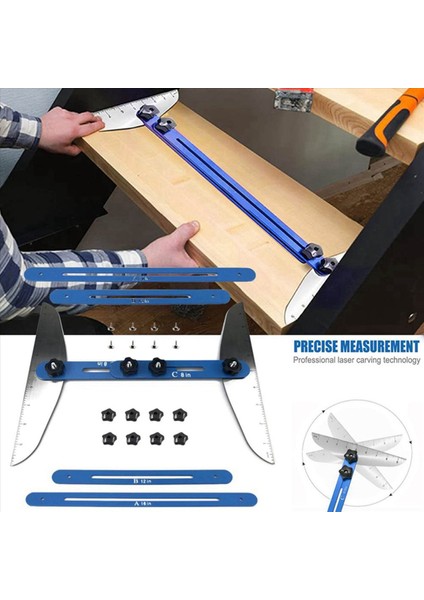 Teleskopik Katlanabilir Merdiven Sırtı Gösterge Şablonu Araçları Alüminyum Alaşım Açısı Cetveli Ölçüm Ahşap Aksesuarları (Yurt Dışından) modelleri