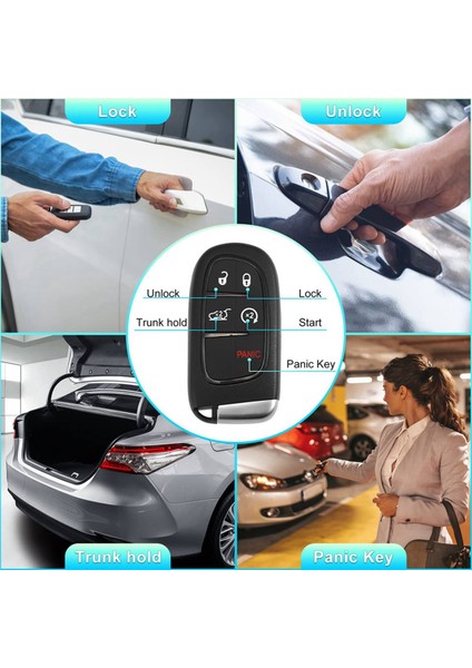 2x Araba Anahtarlık Anahtarsız Giriş Uzaktan GQ4-54T 433MHZ ID4A Çip Jeep Cherokee 2014-2020 Için 5 Düğmeler 68141580AA 68141580AB (Yurt Dışından) fırsatları