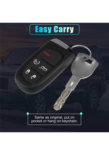 2x Araba Anahtarlık Anahtarsız Giriş Uzaktan GQ4-54T 433MHZ ID4A Çip Jeep Cherokee 2014-2020 Için 5 Düğmeler 68141580AA 68141580AB (Yurt Dışından) indirimleri