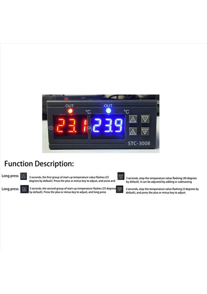 2x Dijital Termostat Sıcaklık Denetleyicisi STC-3008 Termometre Sensör Higometre 12V 24V 220V (Yurt Dışından) indirimleri