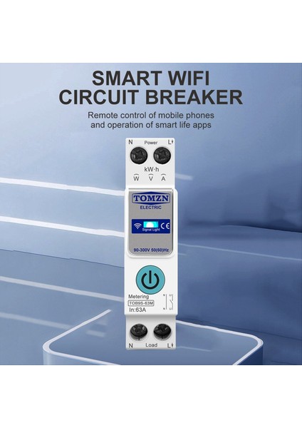Tomzn TOB9S-63M Tuya Smartlıfe 1p+N Wifi Akıllı Anahtar Ölçer Kwh Ölçüm Izleme Devre Kesici Zamanlayıcı Rölesi Mcb (Yurt Dışından) indirimleri
