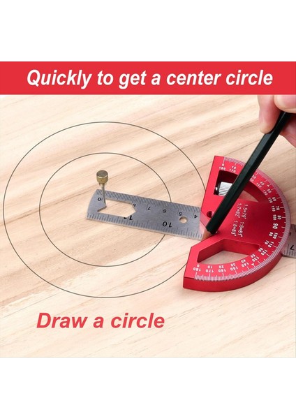 Prafractor Ange Bıter Ahşap Çalışması Için Alumınum Angradı Cuver-Protraktor 0-180 Derece Açı Ölçüm Aracı (Yurt Dışından) fiyatları