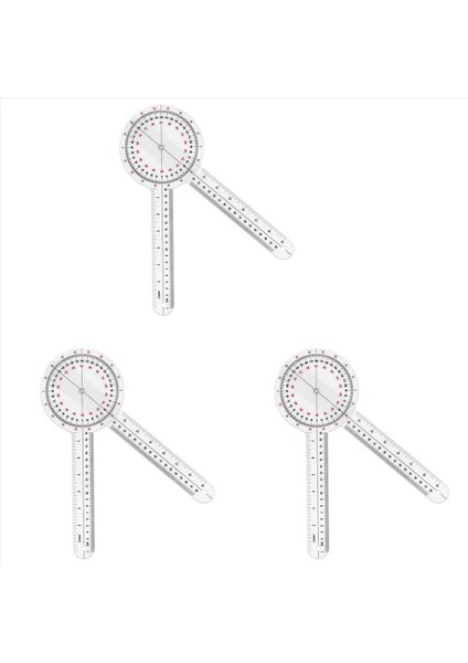 3pcs 12 Inç Gonyometre Şeffaf Ortopedik Açılı Cetvel Plastik Gonyometre 360 Derece Spinal Gonyometre (Yurt Dışından)