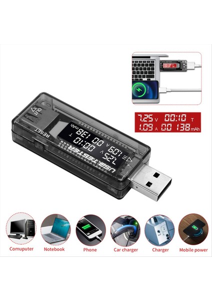 USB Test Cihazı Akım Voltaj Şarj Cihazı Kapasite Test Cihazı Volt Metre Görüntüleme USB Akım Voltaj Test Kartı Adaptörü (Yurt Dışından) fiyatları
