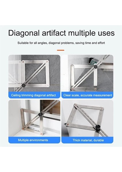 Köşe Açısı Bulucu Çok Fonksiyonlu Uzunluk Açısı Bulucu Ölçekli Alüminyum General Bestede Sapma Göstergesi (48CM) (Yurt Dışından) fırsatları