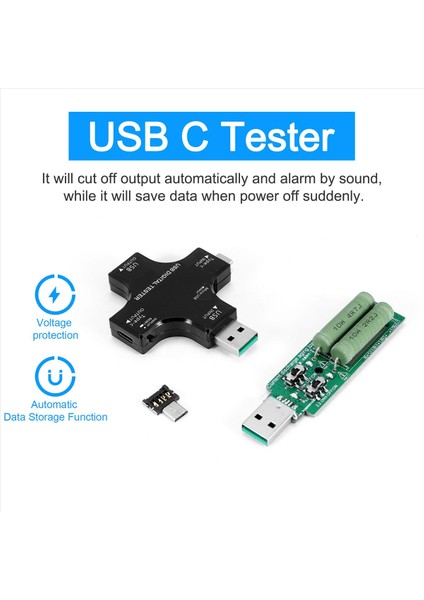 USB C Test Cihazı 1 Aradan 1 Tip C USB Test Cihazı Renk Ekran IPS Dijital Multimetre Voltaj Akım Güç Sıcaklık Yükleyici ile (Yurt Dışından) indirimleri