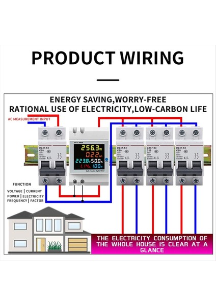 Dijital Tek Faz Enerji Ölçer Test Cihazı Güç Kullanım Monitörü AC110V 40V-300V100A Frekans Güç Faktörü Sayaç Multimetre (Yurt Dışından) modelleri