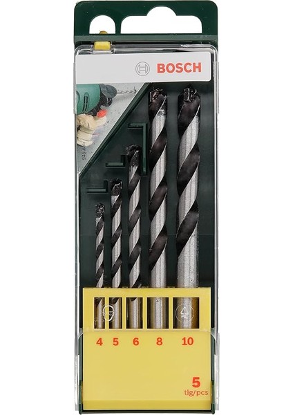 Professional 5 Parça Beton Matkap Ucu Seti (Beton Için, Darbesiz Matkaplar Için Aksesuar), Yeşil, 5 Adet modelleri