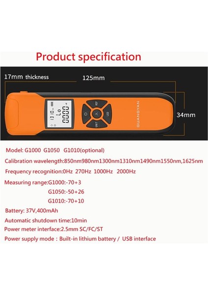 Guangyan G10 Optik Güç Ölçer Hassas Fiber Optik Kablo Test Cihazı Ftth -70 -6dbm Opm Fc/sc/st Fiber Optik Güç Ölçer (Yurt Dışından) indirimleri