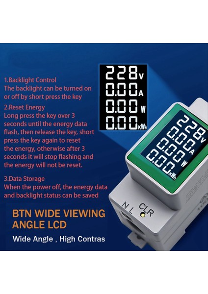 4in1 Din Ray Ac Monitörü AC50-300V 100A Voltaj Akım Watt Kwh Güç Dijital Enerji Ölçer Voltmetre Ammetre Wattmetre (Yurt Dışından) fırsatları
