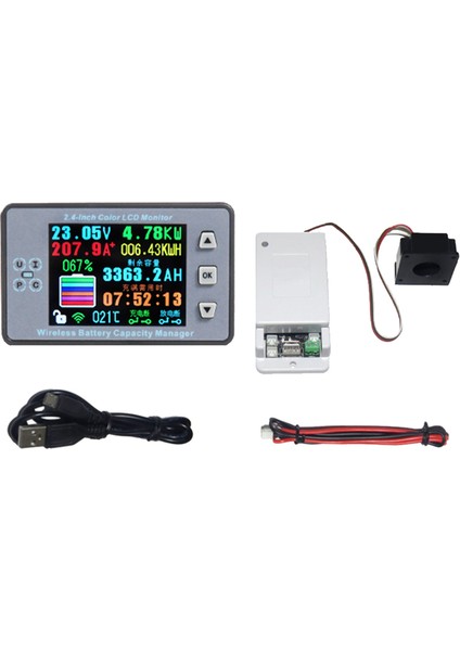 VAC8810F 2 4 Inç Kablosuz Voltaj Ölçer+Ölçüm Kutusu Coulometre Kapasite Güç Dedektörü 120V 100A Test Cihazı Monitörü (Yurt Dışından)