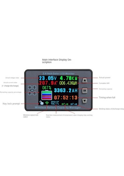 VAC8810F 2 4 Inç Kablosuz Voltaj Ölçer+Ölçüm Kutusu Coulometre Kapasite Güç Dedektörü 120V 100A Test Cihazı Monitörü (Yurt Dışından) indirimleri