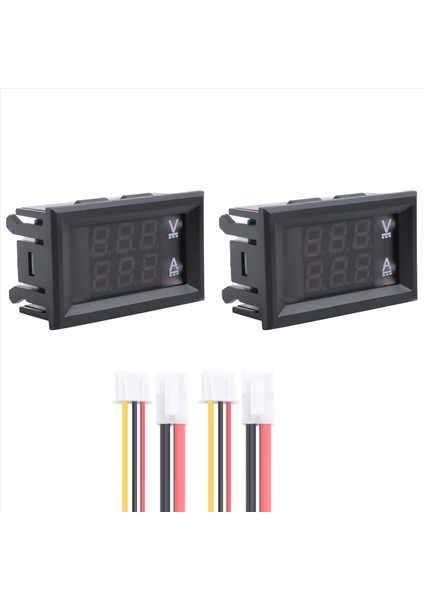 2pcs Dijital Voltmetre Ammetre Dc 100V 10A Amp Voltaj Akım Ölçer Test Cihazı Mavi + Kırmızı Çift LED Ekran Paneli Bağlantı Kabloları (Yurt Dışından) fırsatları