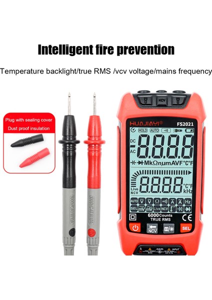 Huajiayi Otomatik Aralık Dijital Multimetre 9999 Trms Ac Dc Voltmetre Ncv Direnç Kapasitans Temp Transistör Test Cihazı (Yurt Dışından) indirimleri