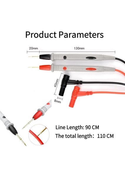Evrensel Multimetre Testi Kablo Ac Dc 1000V 20A Cat Iıı Çok Meter Test Cir Tweo Tips Için Pen Ölçüm Pen (Yurt Dışından) modelleri