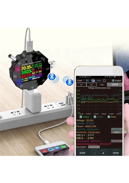 Wifi Tuya Hızlı Şarj Test Cihazı USB Voltaj Ammetre C Tip Pd Cep Telefon Şarj Cihazı Test Cihazı Dijital Voltaj Ampermetre (Yurt Dışından)