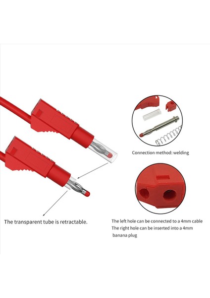 8pcs Çok Metre Test Kurşunları Kablo Jumper Tel Hattı Güvenliği 4mm Muz Fiş Geri Çekilebilir Test Aracı Kırmızı Siyah (Yurt Dışından) fiyatları