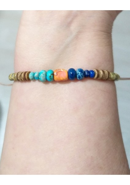 Varisit Doğaltaşlı Miyuki Round Boncuklu ve Ağaç Boncuklu Unisex Bileklik