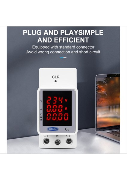 Tomzn TOVAE-100 Ac 80-270V 100A Dın Rayrak Voltaj Akım Kwh Elektrik Enerji Monitörü Ölçer Volt Amp Voltmetre Ammetre Wattmetre (Yurt Dışından) fırsatları