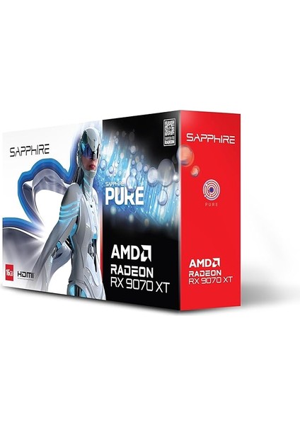 Pure Amd Radeon™ Rx 9070 Xt Gamıng Oc 16GB Dual Hdmı/dual Dp