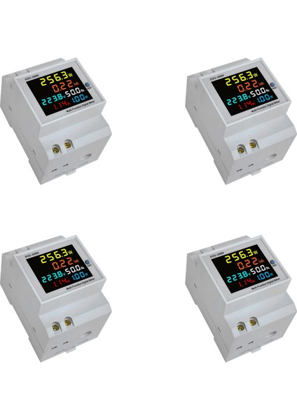 4x Dın Rail Ac Monitör 6in1 40-300V 100A Voltaj Akım Güç Faktörü Aktif Kwh Elektrik Enerji Frekans Ölçer (Yurt Dışından)