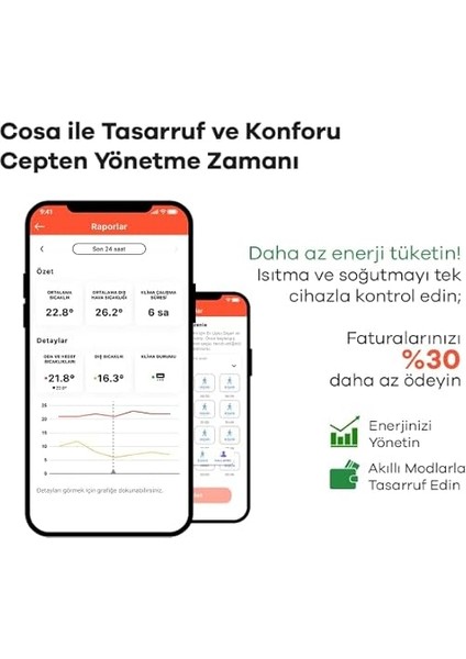 Akıllı Oda Termostatı V5, Wi-Fi Kablosuz Kombi ve Klima Kontrolü, Beyaz modelleri